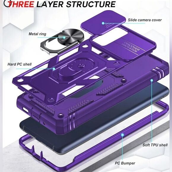 🔸️NIB Purple Galaxy S20 FE 5G Screen Protector & Phone Case Set - Picture 1 of 9